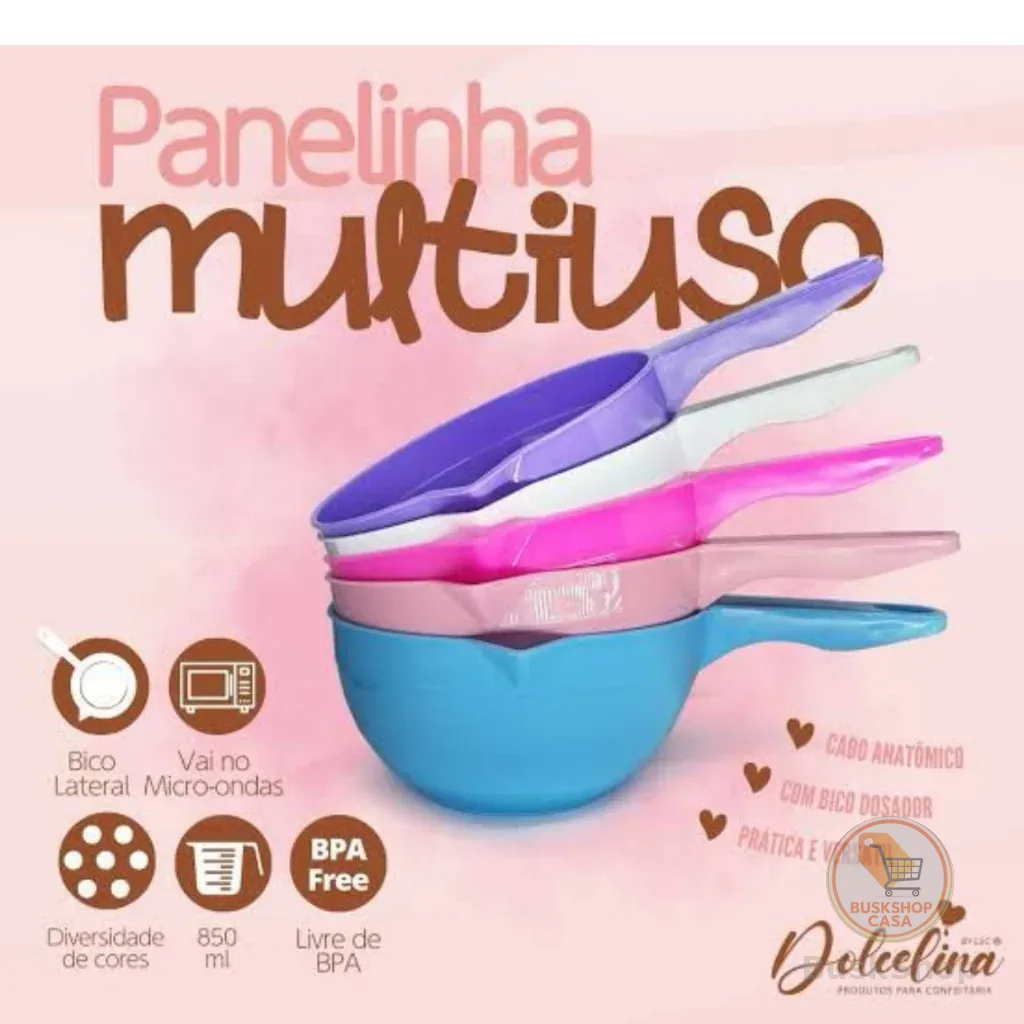 Panelinha Multiuso Confeitaria Derretedeira Para Doces Chocolate 850ml Varias Cores