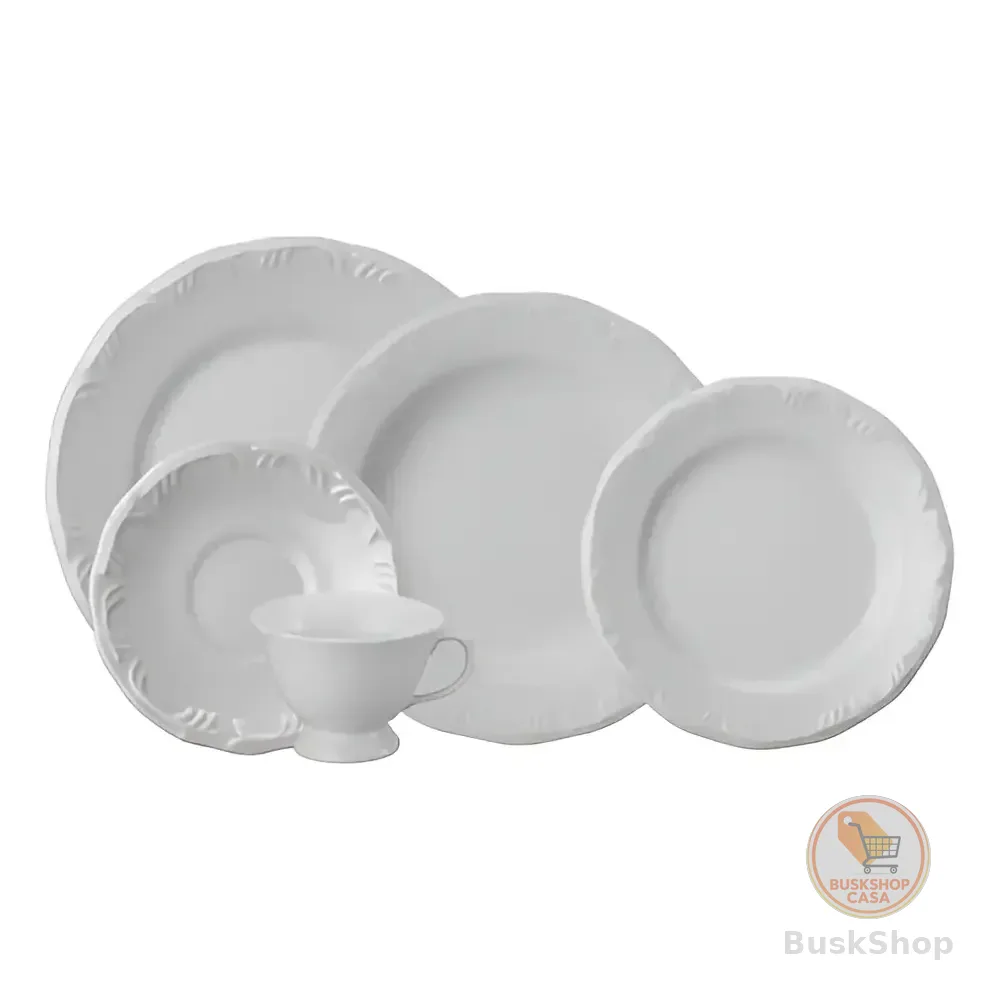 Serviço De Jantar E Chá 20 Peças Pomerode Porcelana Schmidt Cor Branco