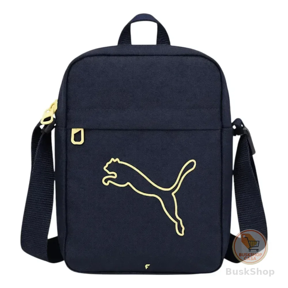 Bolsa Transversal Puma Plus Portable Unissex Azul Escura Lisa Níquel