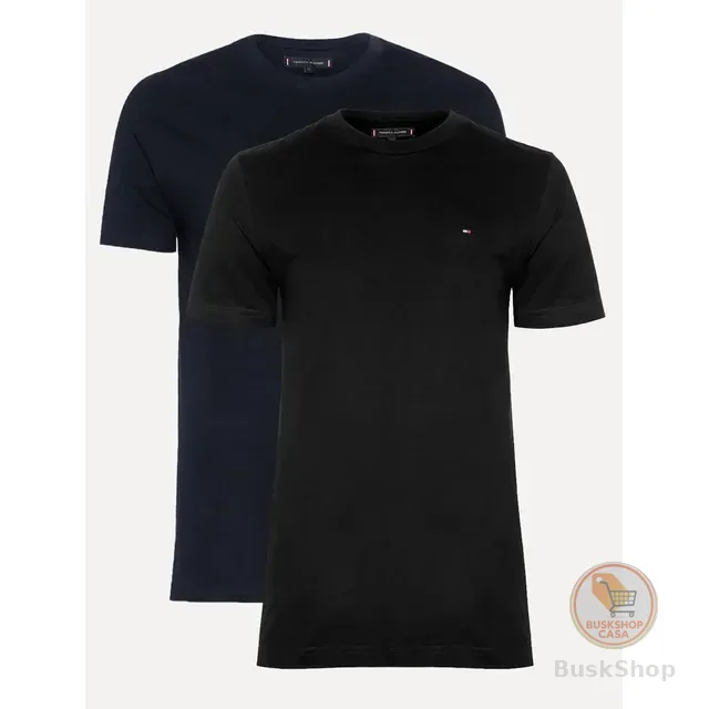 Camisetas Tommy Hilfiger Preta/marinho 2un - Original