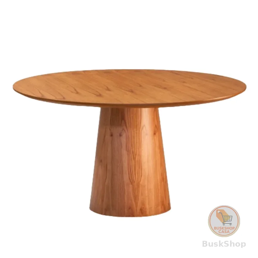 Mesa Cone Área Gourmet Sala Cozinha Lâmina Madeira Natural - 90cm