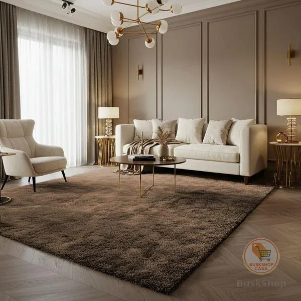 Tapete Felpudo Luxo 200x130 cm Antiderrapante Macio e Confortável para Sala de Estar, Quarto, Escritório ou Decoração Moderna e Aconchegante