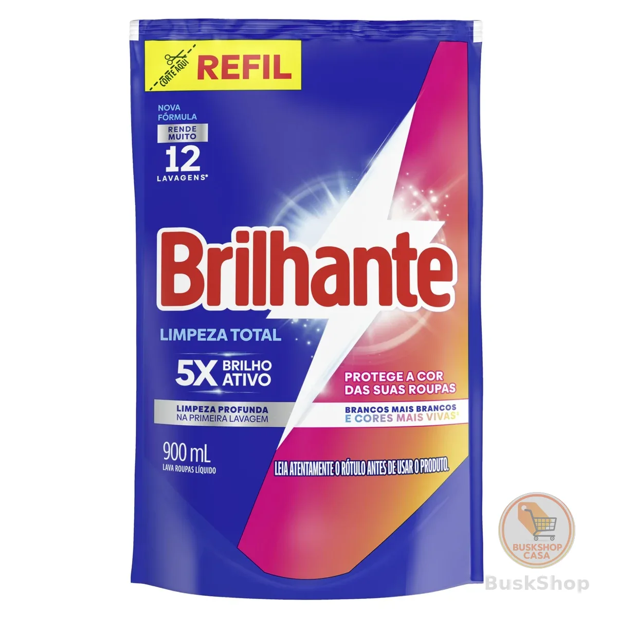 Brilhante Sabão Liquido Limpeza Total Refil 900 Ml