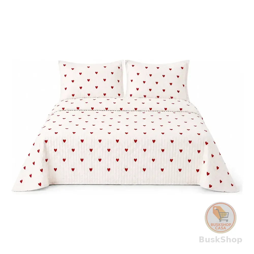 Colcha Cobre Leito Queen Size King Piquet Ss Textil Coração Branco Coração