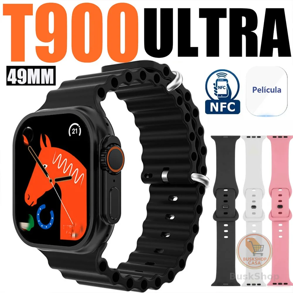 IWO Relógio T900 Ultra 3 NFC SmartWatch Homens Bluetooth Chamada Série 10 Mensagem Lembrete