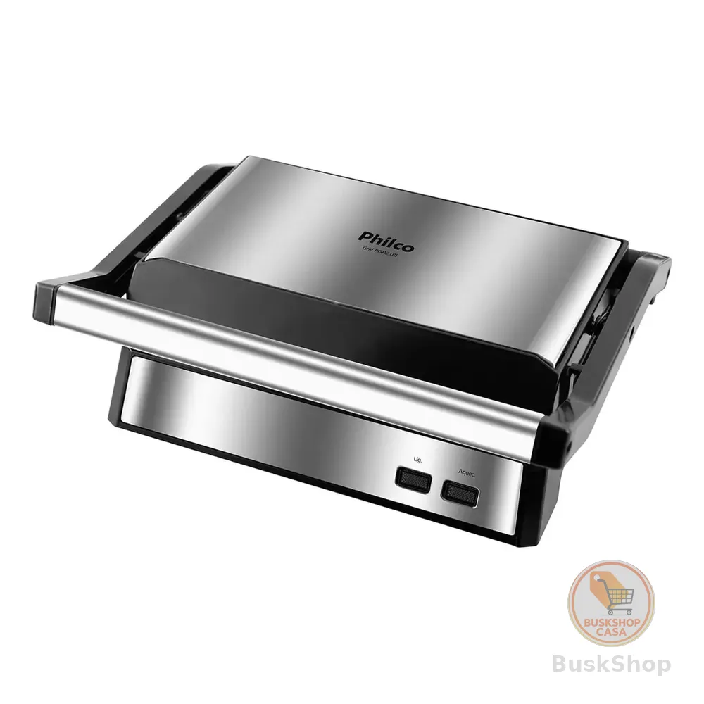 Sanduicheira E Grill Pgr21pi Maxx Clean 1000w Philco Prateado Cinza 220v