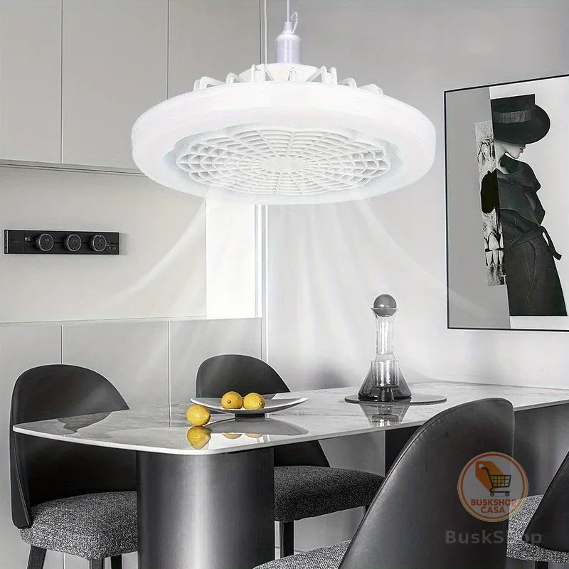 Ventilador de teto moderno com controle remoto iluminado tomada fechada de 10 polegadas