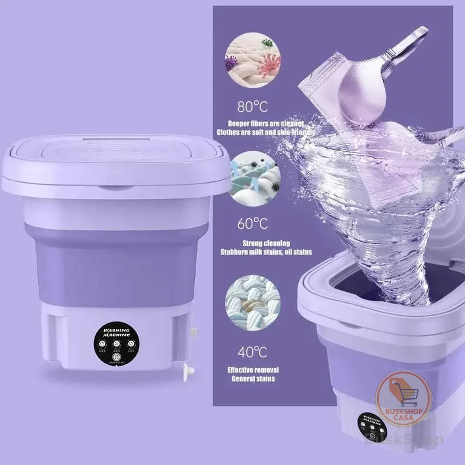 Mini Máquina de Lavar Roupas Centrifuga Dobrável Portátil Moderna Para Roupas Pequena Envio Imediato