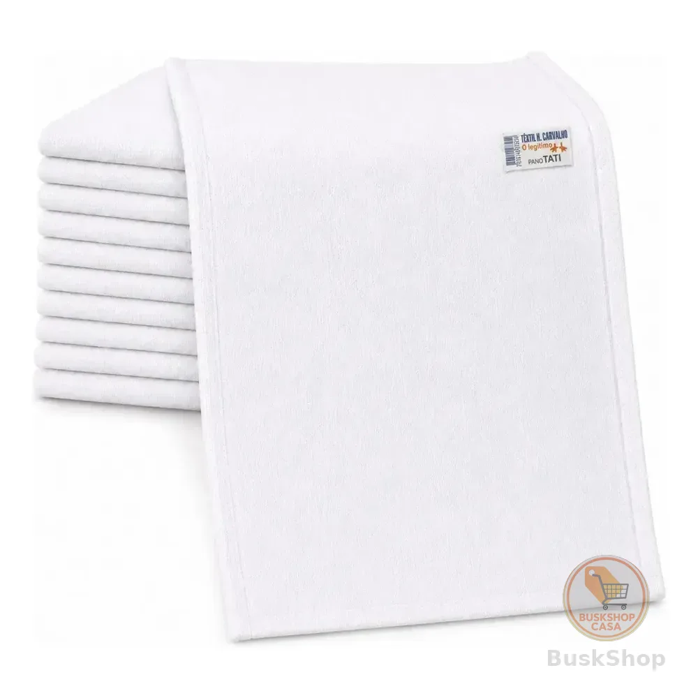 Kit 10 Panos De Prato Branco Liso 100% Algodão 66x41cm Pé De Galinha Tati H.carvalho