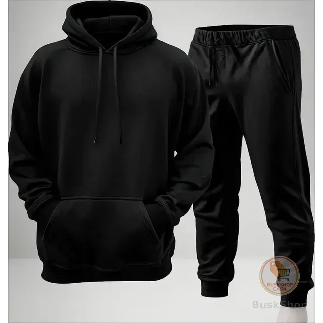 Conjunto Calça E Blusa De Moletom Liso Masculino Unissex