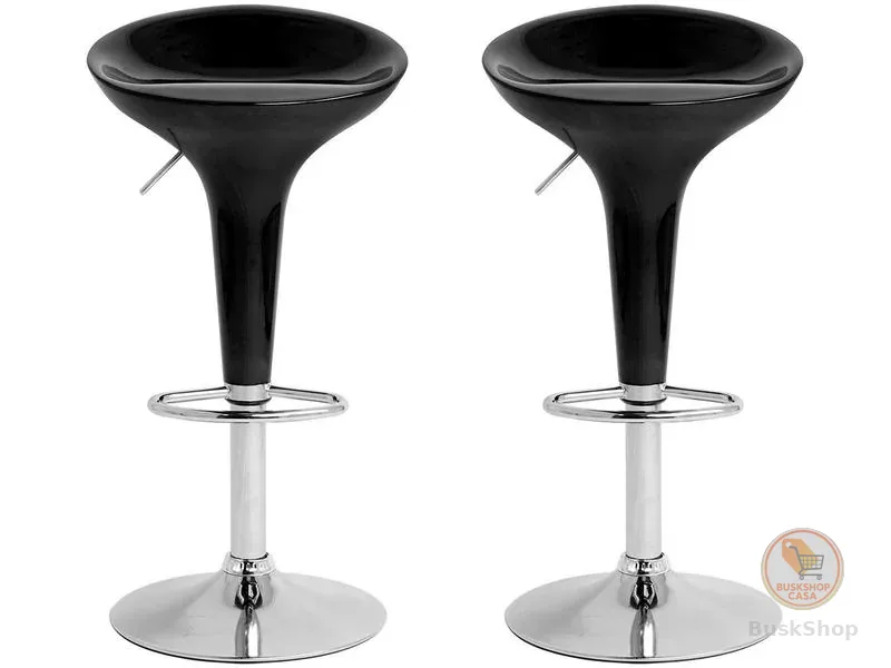 Banqueta Alta Giratória Preto BQT-PR1 2 Peças