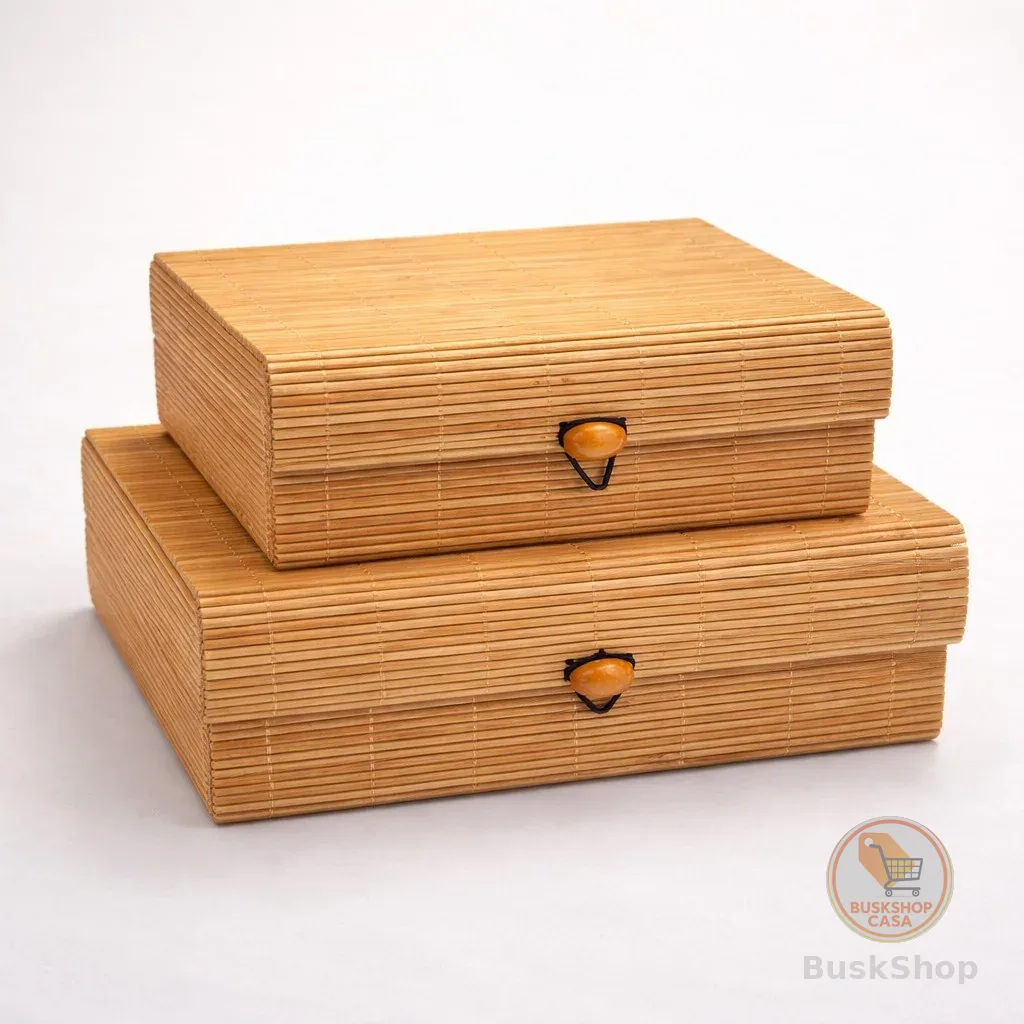 Caixa Organizadora em Bambu Artesanal Decorativa Ideal para Presente,  22001-C6