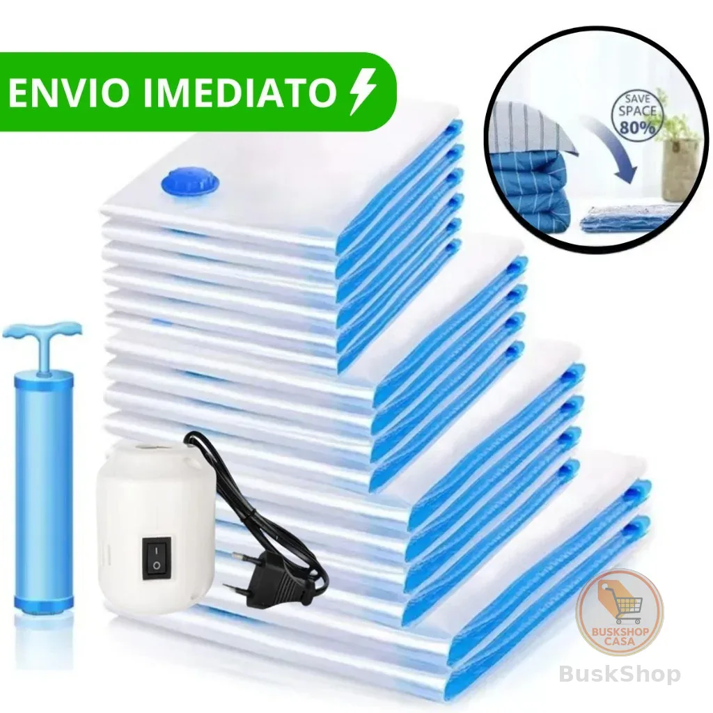 Kit Saco A Vácuo Grande Organizador Edredom Coberto Mala Roupa Viagem De Cama com Bomba Manual Tamanho Grande