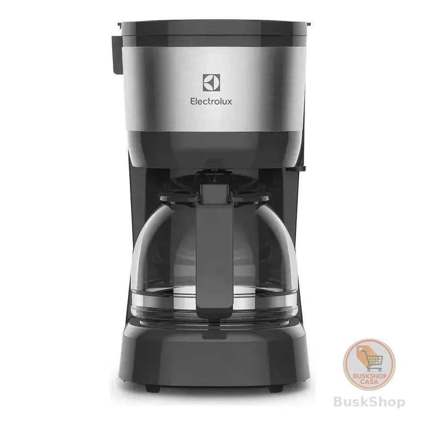 Cafeteira Elétrica Electrolux Jarra Vidro, Acabamento Inox Filtro Permanente Removível Sistema Corta Pingos Capacidade 15 Xicaras 600ml Ecm10 Preto 220v