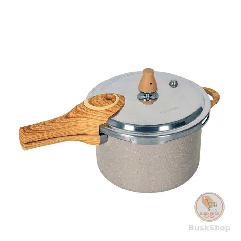 Panela de Pressão Brinox Ceramic Life Pressure Indução 4,2L Cor Areia - Antiaderente Cerâmico