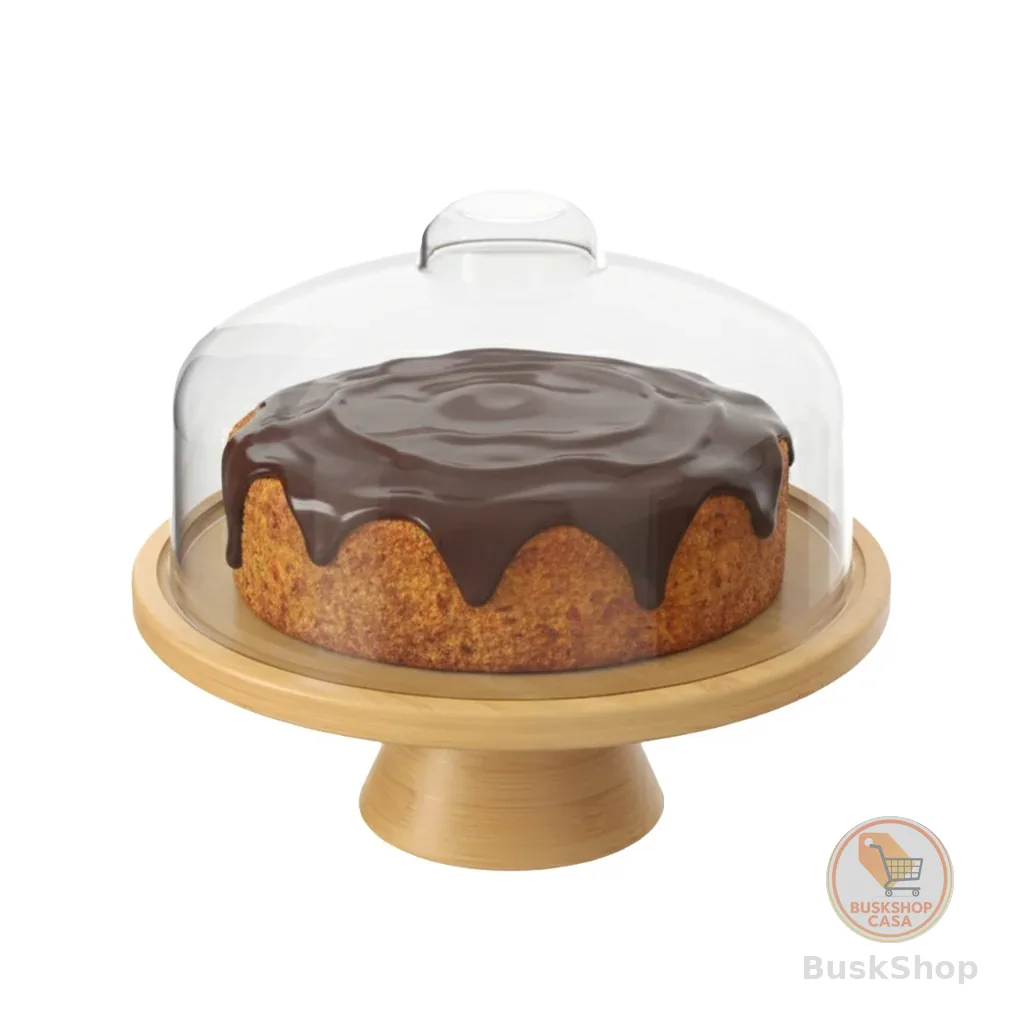 Boleira com Cúpula Brisa em Bambu 26,5 cm Linha Brisa Coza