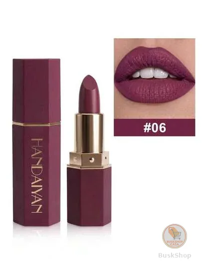 HANDAIYAN Batom Hidratante Fosco Hexagonal com Acabamento Aveludado. Lápis de Boca de Longa Duração, Tinta de Lábios, Perfeito para Halloween, Natal, Looks do Dia a Dia e Viagens, Ideal para Moda Y2K - A Melhor Escolha de Cor para Aniversários e Dia dos Namorados