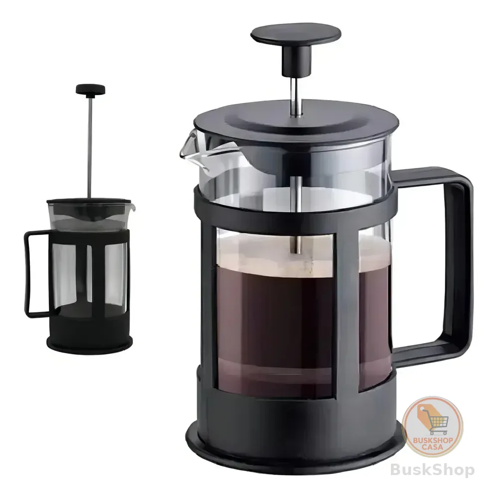 Cafeteira Prensa Francesa Gormet 350ml Café/chá Cremeira De Vidro Luxo E Qualidade Preta