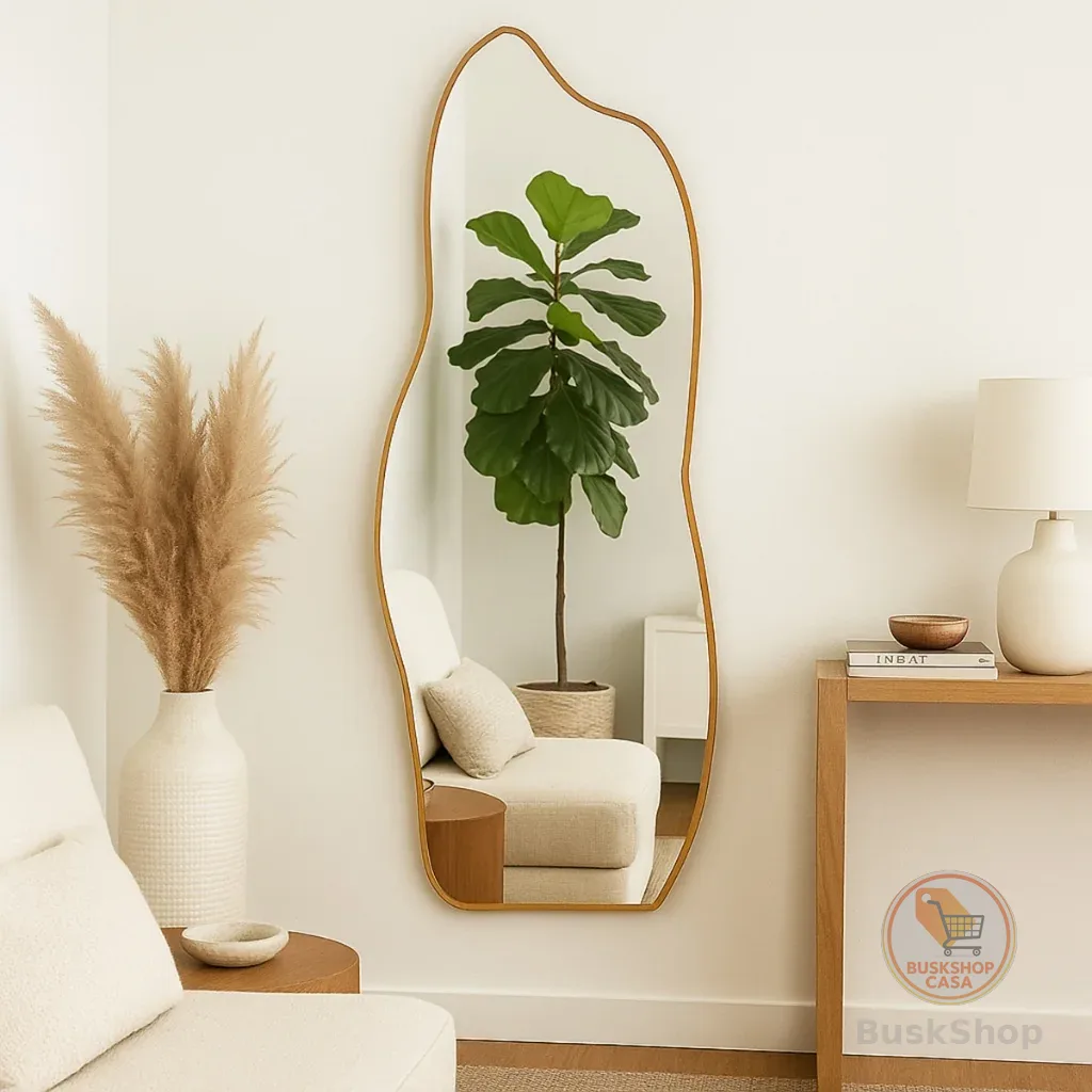 Espelho Orgânico Corpo Inteiro Grande 160x70cm Modelo Fogo Decorativo Para Sala Quarto