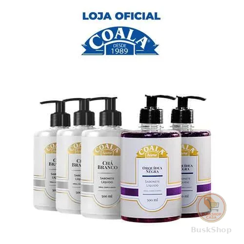 Kit 5 Unidades Sabonete Líquido Coala Home - Chá Branco + Orquídea Negra