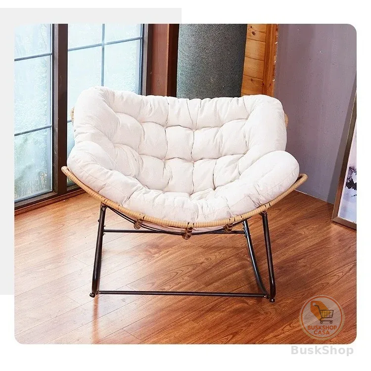 Poltrona Cadeira de Balanço Nut Design Ergonômico Descanso Leitura Decoração Sala Quarto Varanda