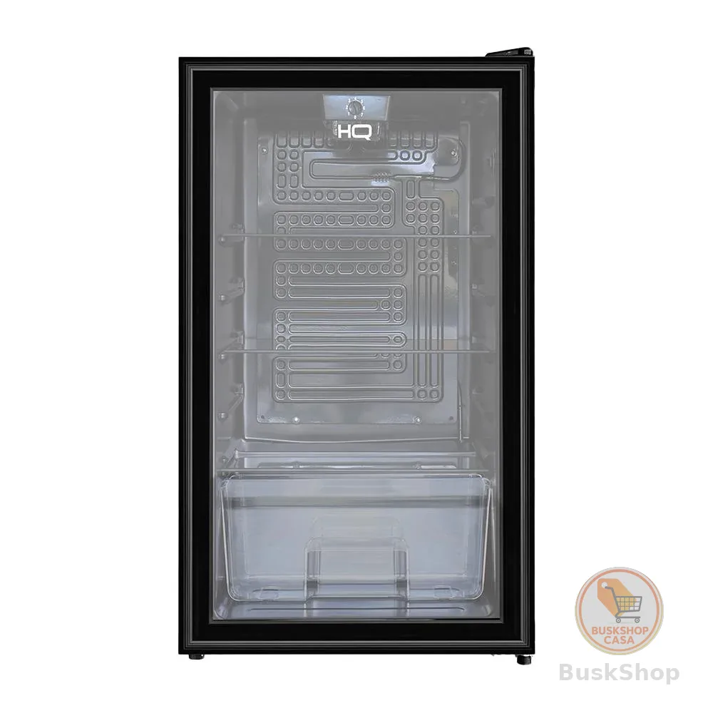 Frigobar Expositor Vertical HQ Vidro Duplo 95 Litros Preto HQ-95FBPV 127V
