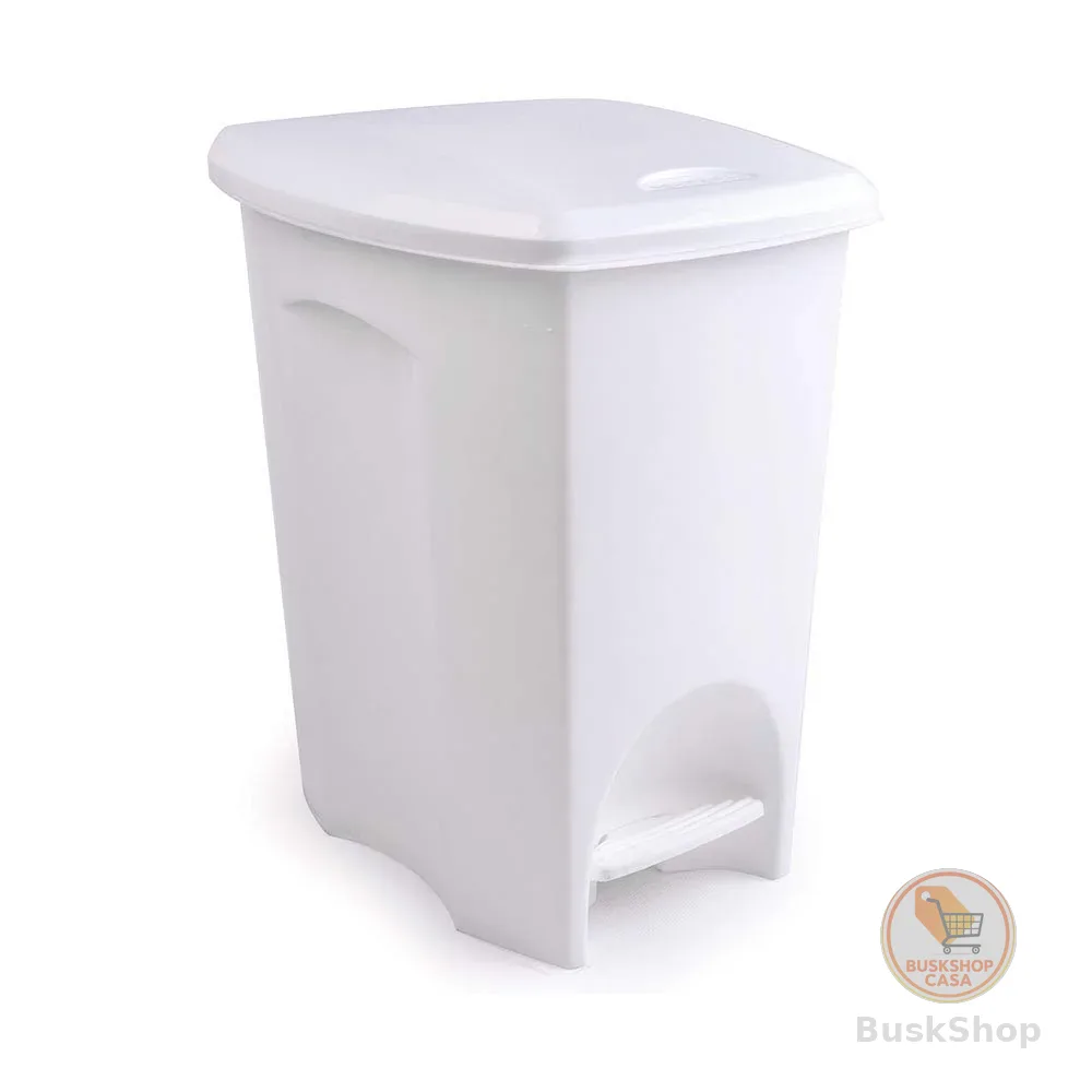 Lixeira com Pedal Plasútil Branco 50 L