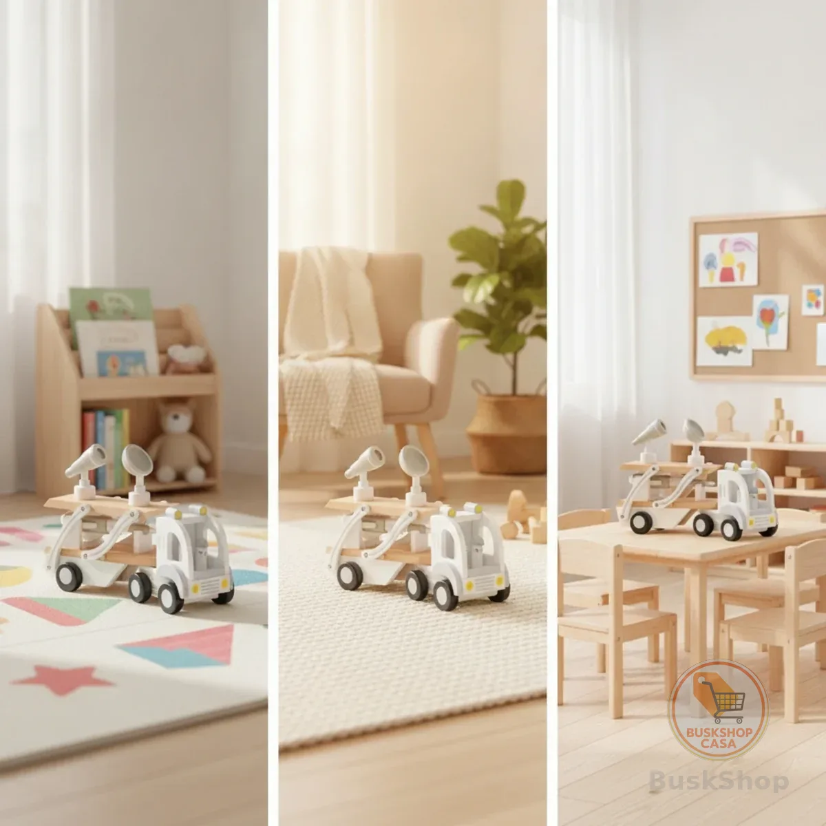 Caminhão de Brinquedo de Madeira Interativo para Transporte Aéreo, com Tela de Desenvolvimento Sem Fio para Crianças, Sala de Brincadeiras, Creche