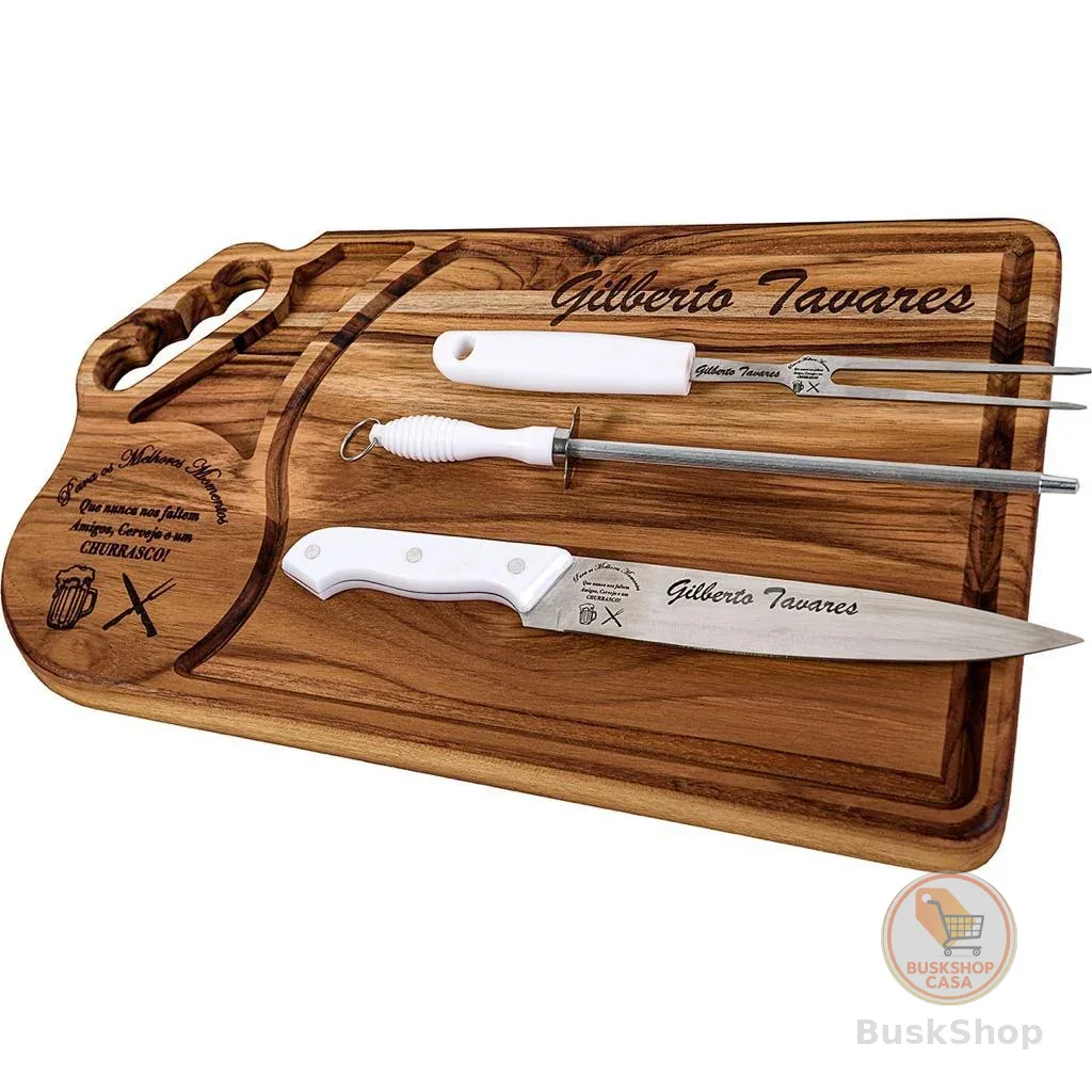 Kit Churrasco Completo Personalizado Time Tábua com Utensílios
