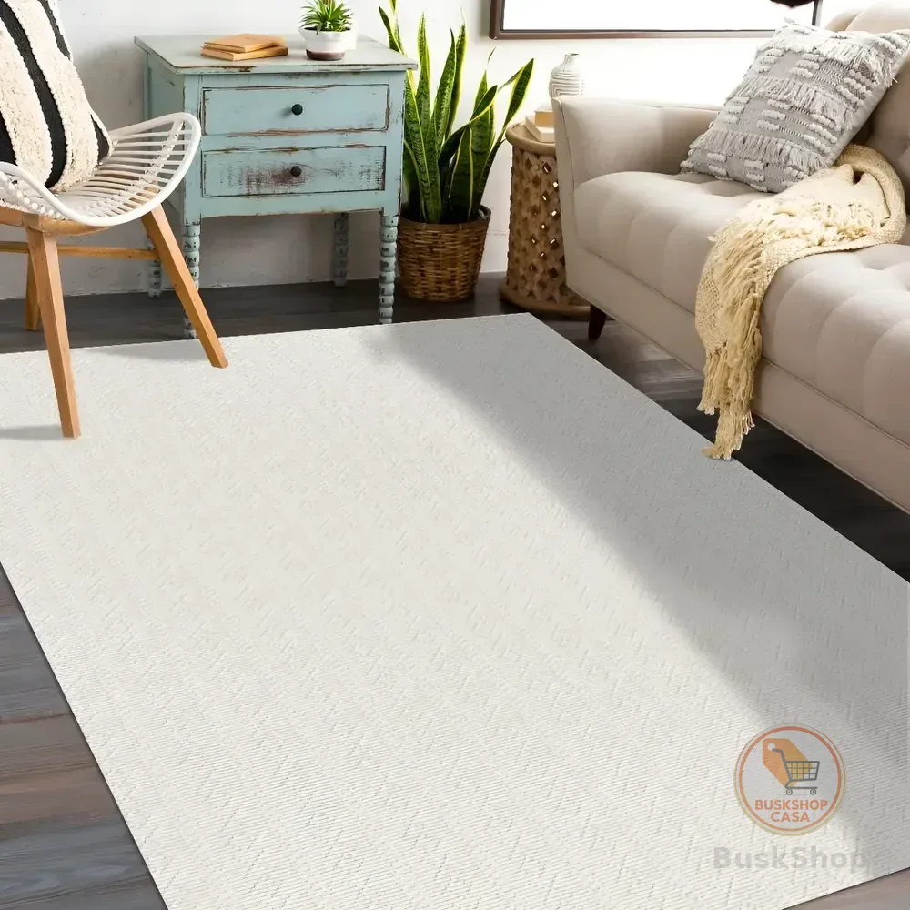 Tapete De Sala Moderno 1,50m X 2,50m Mandacaru Brinde Lavável Em Máquina 2.5 M 1.5 M Bege