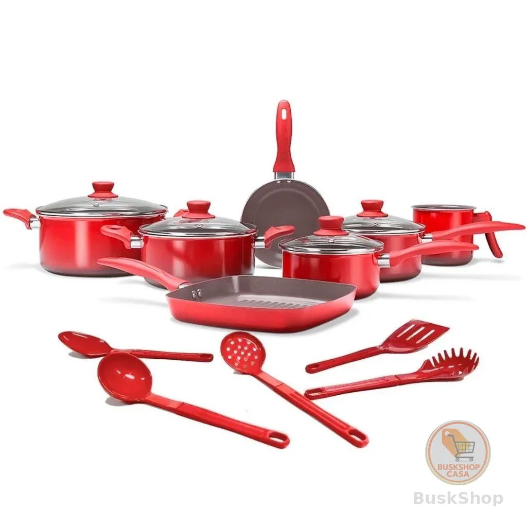 Jogo de Panelas Brinox Revestimento Cerâmic Life Easy 12 Peças