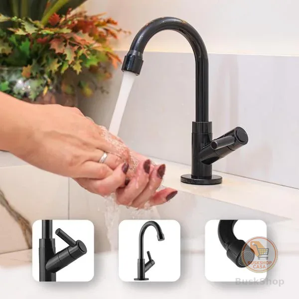 Torneira de Banheiro Preta de Bancada em ABS para Cuba Pia Lavatório Lavabo Black Matte