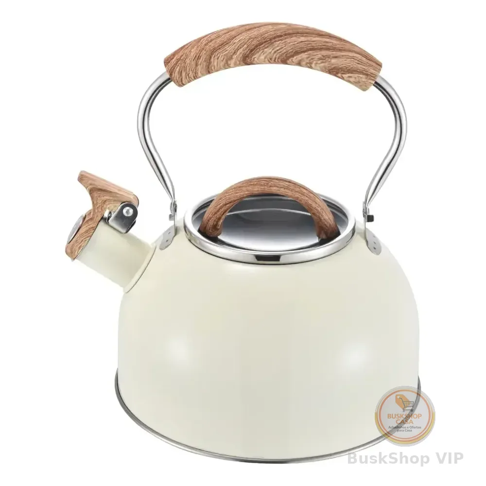 Chaleira De Inox 2 Litros Por Indução Mta Cor Vanilla Baunilha