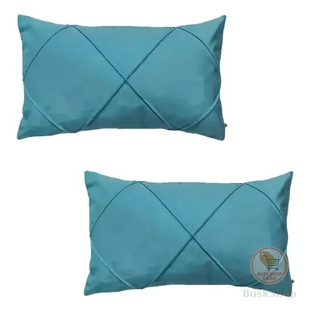 Kit 2 Capas Para Almofada Drapeada Veludo Retangular