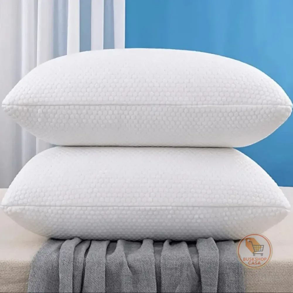 Kit 2 Travesseiros  Nasa Flex Suporte Medio Antialérgico Branco