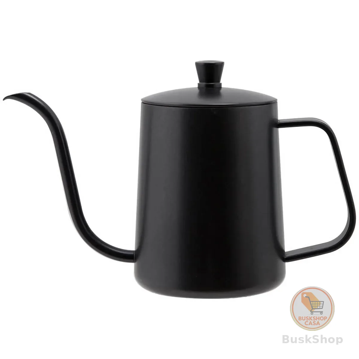 Chaleira Bico de Ganso Inox 600ml Bule Bico Fino Controle Preciso Fluxo Água Café Especial Pour Over Barista Profissional Compatível Indução Design Elegante Anti Queimadura (Preto)