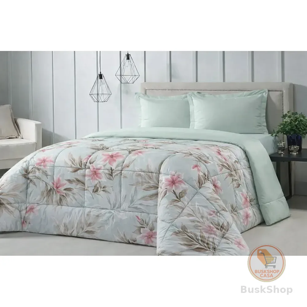 Edredom Casal Queen Micropercal 400 Fios Estampado Conforto Estampado Primavera