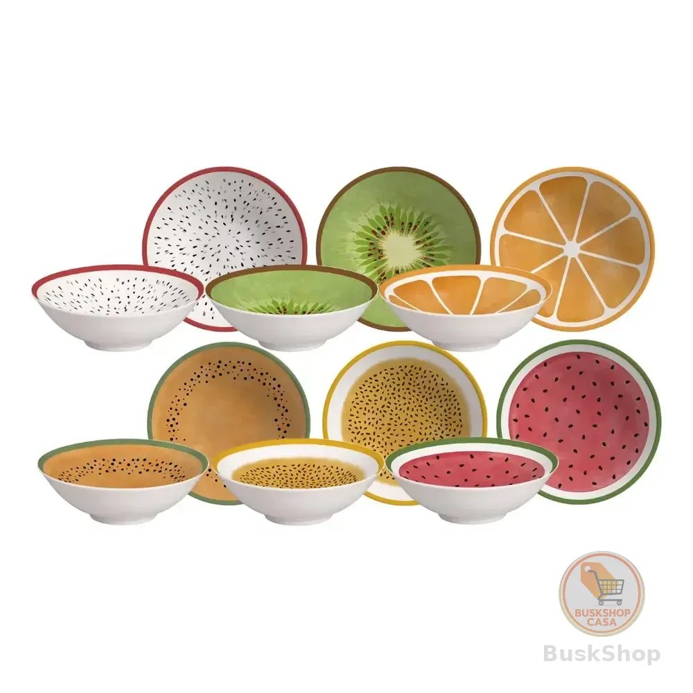Conjunto 6 Bowls Decorados Salada De Frutas 300ml Multicolorido