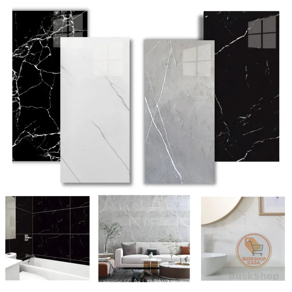 Kit Placas Adesiva Mármore 3D Revestimento Autocolante Decoração Quarto Sala Banheiro Impermeável