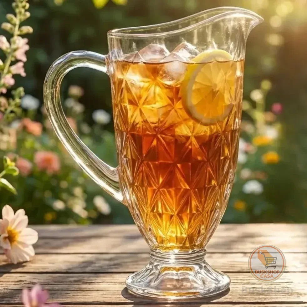Jarra De Vidro Diamond 1,2l Transparente Água Marinha | Vidro Grosso Resistente Para Água, Suco, Vinho E Drinks Mesa Posta Restaurante