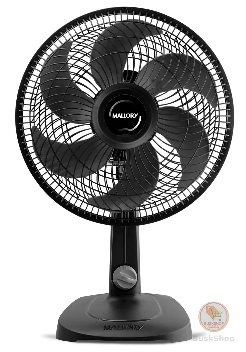 Ventilador de Mesa Mallory Turbo Compact 30 cm, Silencioso, Hélice de 6 pás, Grade Especial em Sistema TS, Máxima Vazão e Mínimo Ruído -127V
