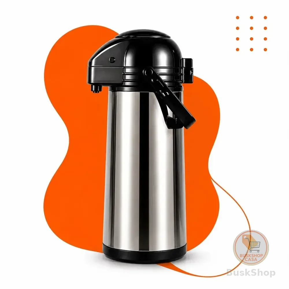 Garrafa Térmica De Café Inox 1 Litro 1000ml Chá Leite Bebidas Quentes E Frias Por Mais Tempo Garrafa Térmica Bomba De Pressão Conserva Horas Hold On