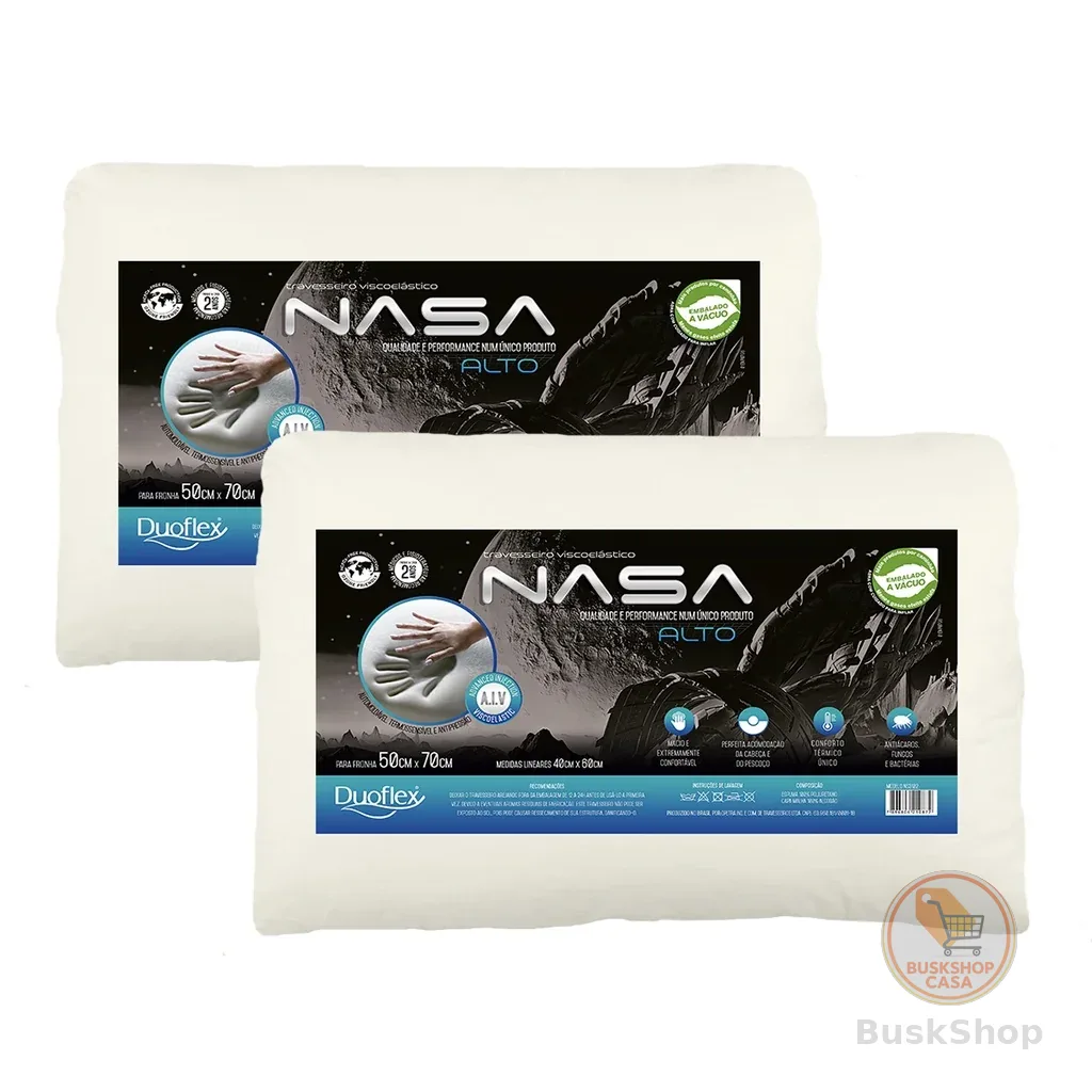 Kit 2 Travesseiros NASA-X Alto Viscoelástico - Duoflex