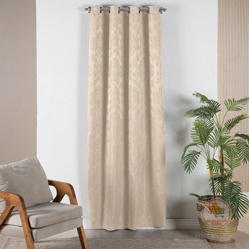 Cortina Porta Jacquard C/Ilhos Sala Quarto e Cozinha 1,40mts X 2,20mts