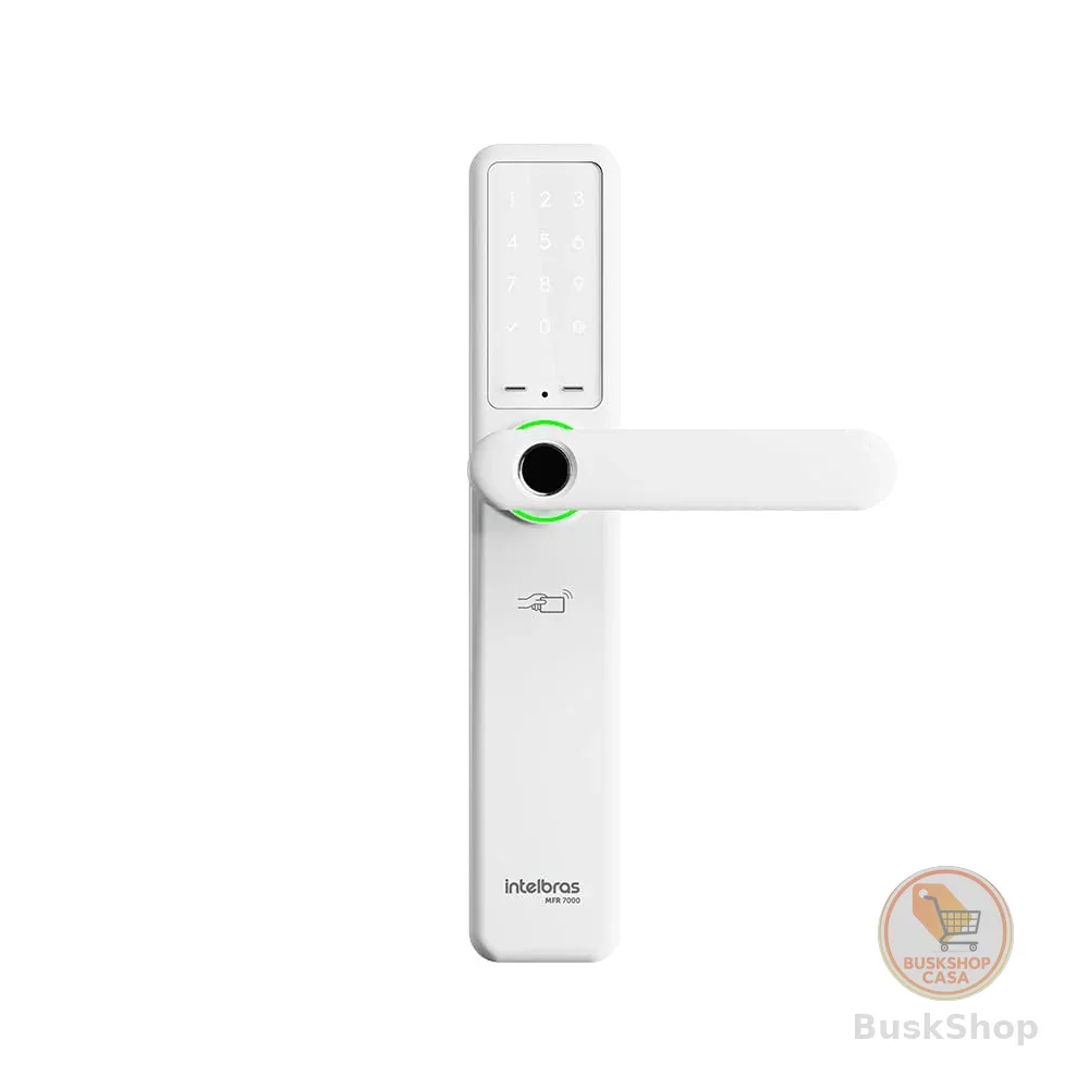 Fechadura Inteligente de Embutir com Maçaneta MFR 7000 Branca Intelbras