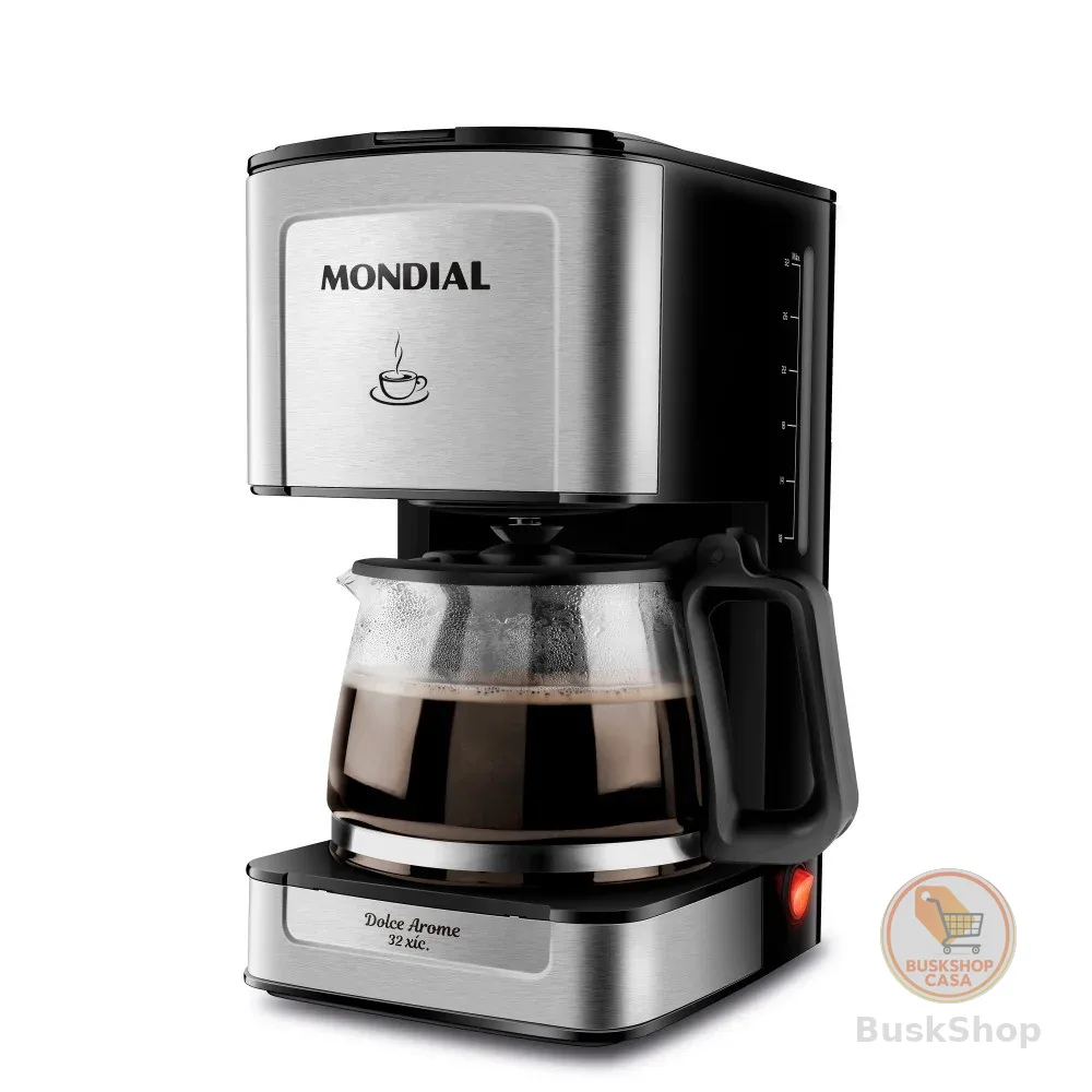 Cafeteira elétrica 800W jarra de vidro 32 xícaras Dolce Arome - C-44-32X-SI Mondial
