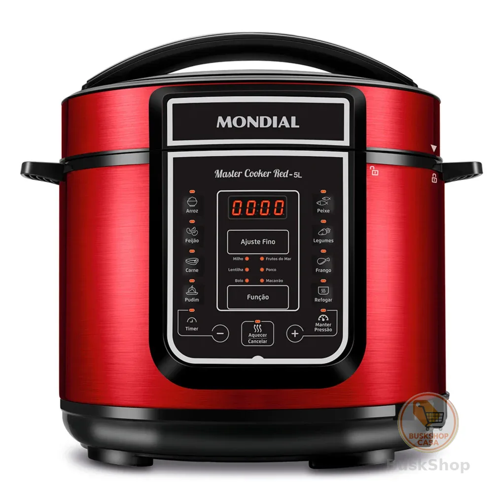 Panela de pressão elétrica digital 5 litros Master Cook Red - PE-39 - Mondial