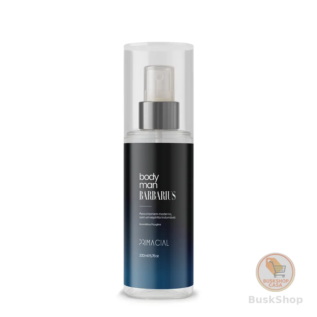 BODY SPLASH MASCULINO BARBARIUS 200ML - PRIMACIAL PERFUME AMADEIRADO