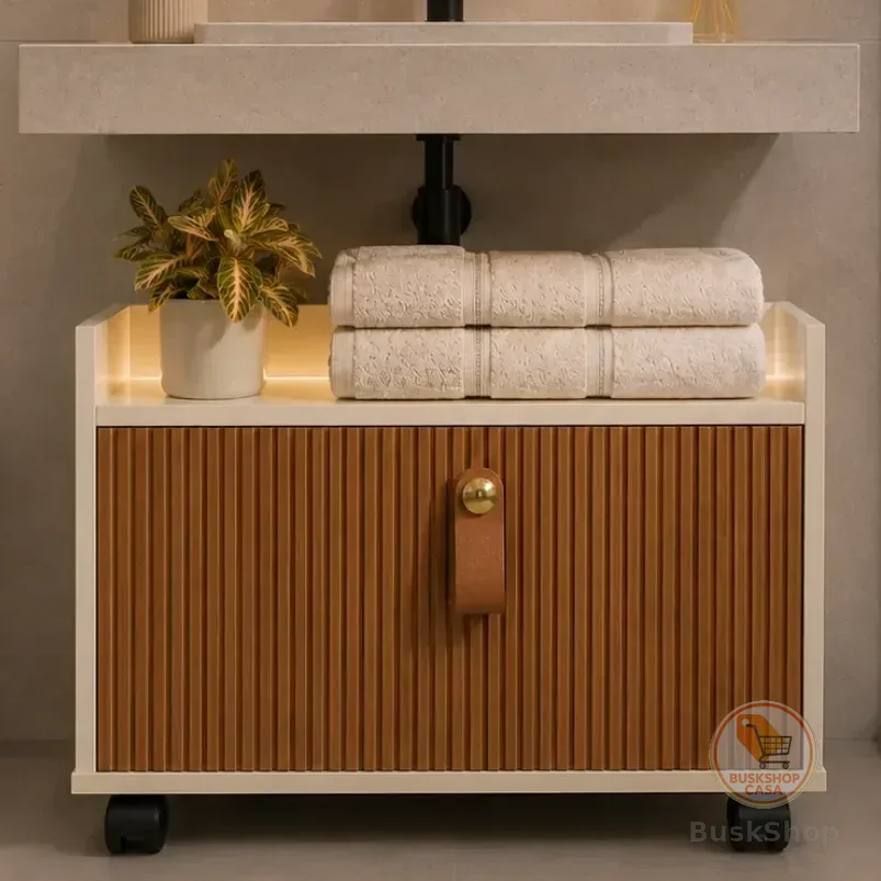 Armario Gabinete Com Porta Basculante Para Banheiro Moderno Branco/ripado Não Possui Sem Furos