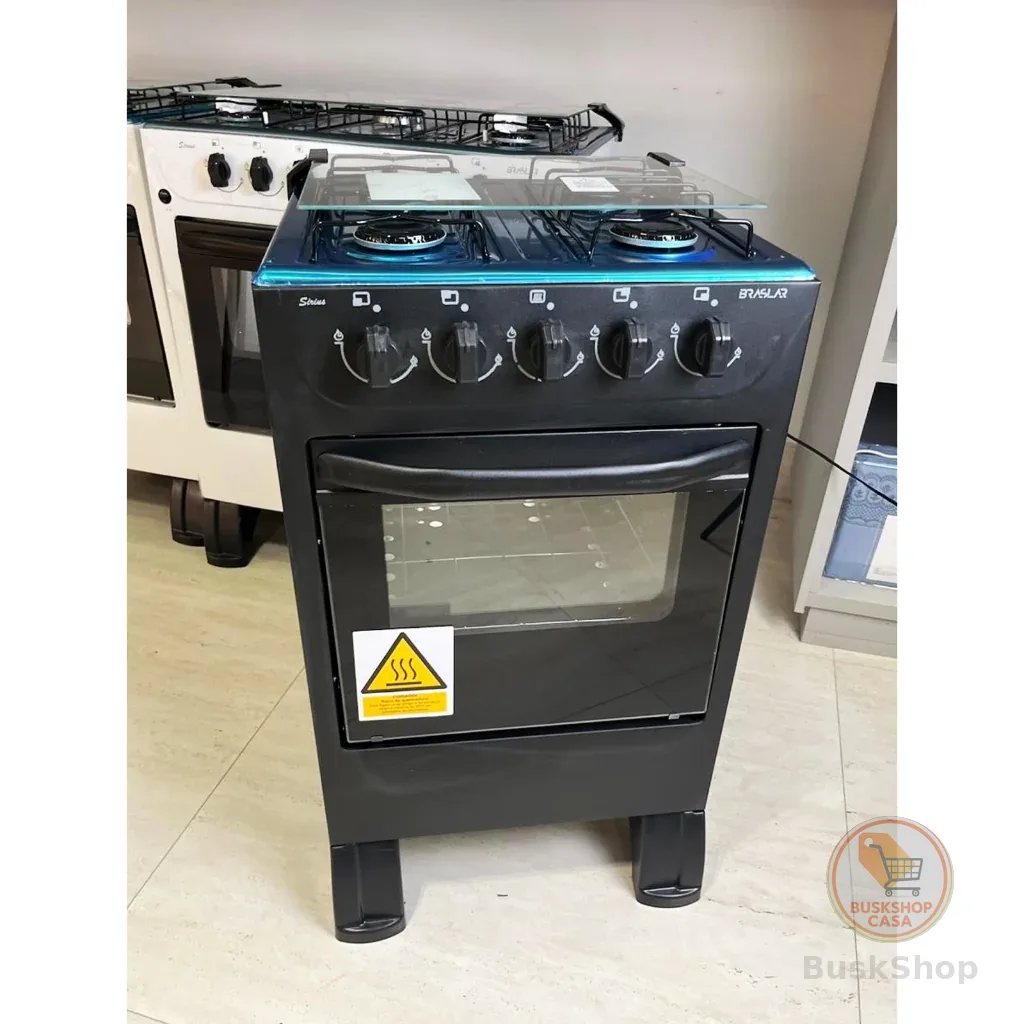 Fogão Braslar New Sirius 4 Bocas Preto – Acendimento Manual